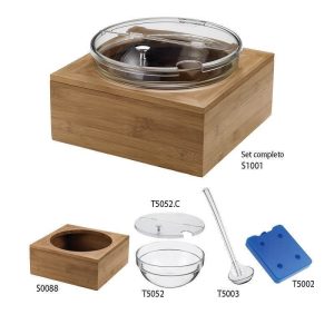 ΣΕΤ ΘΗΚΗ BAMBOO ΓΙΑ ΜΠΩΛ 26x26x11cm, hole Ø22 cm